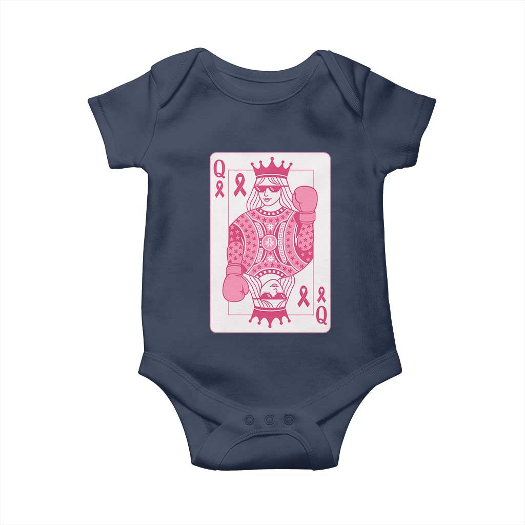 Breast Cancer Awareness Baby Onesie Queen Of Pink Ribbon Blackjack Cards Poker - Wonder Print Shop