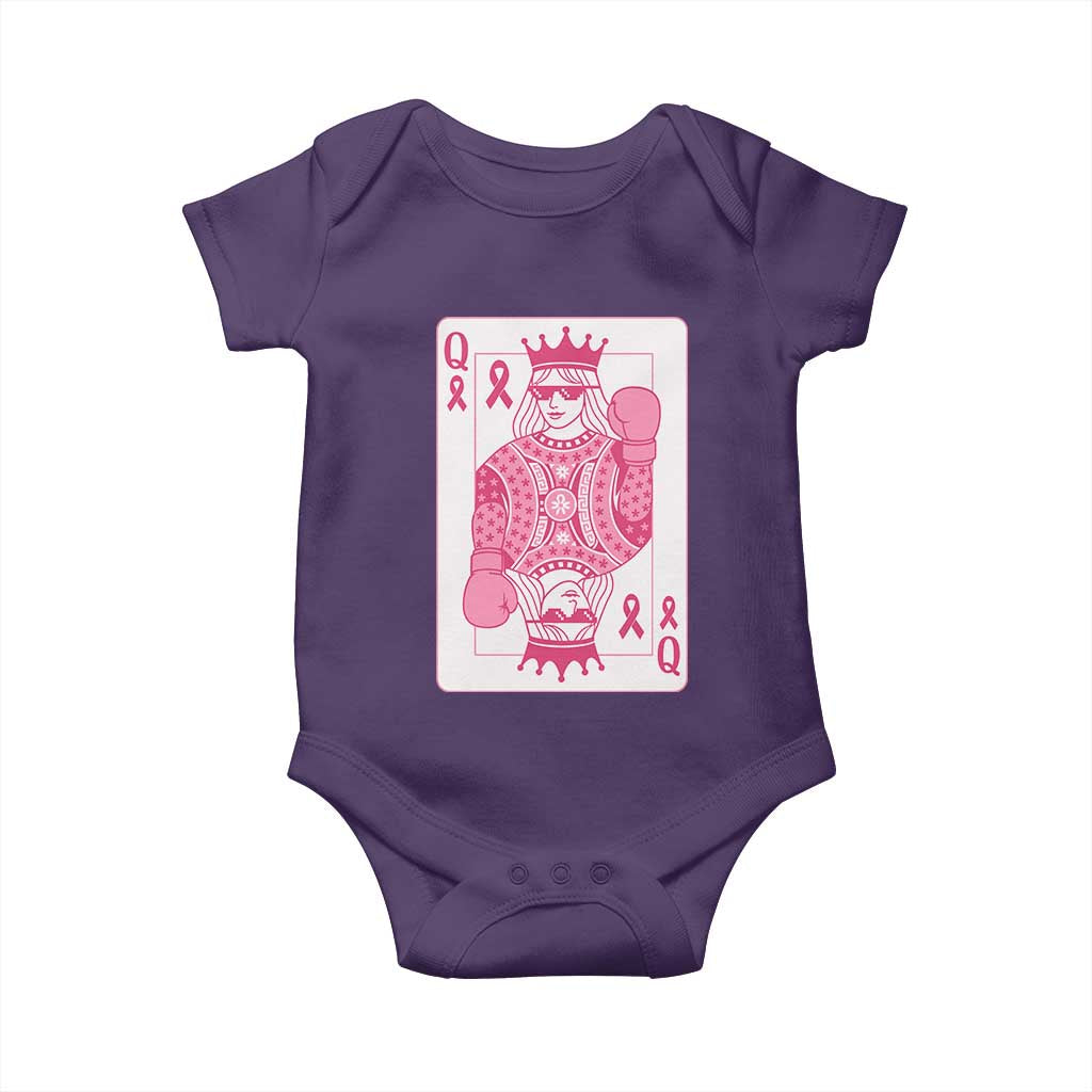 Breast Cancer Awareness Baby Onesie Queen Of Pink Ribbon Blackjack Cards Poker - Wonder Print Shop
