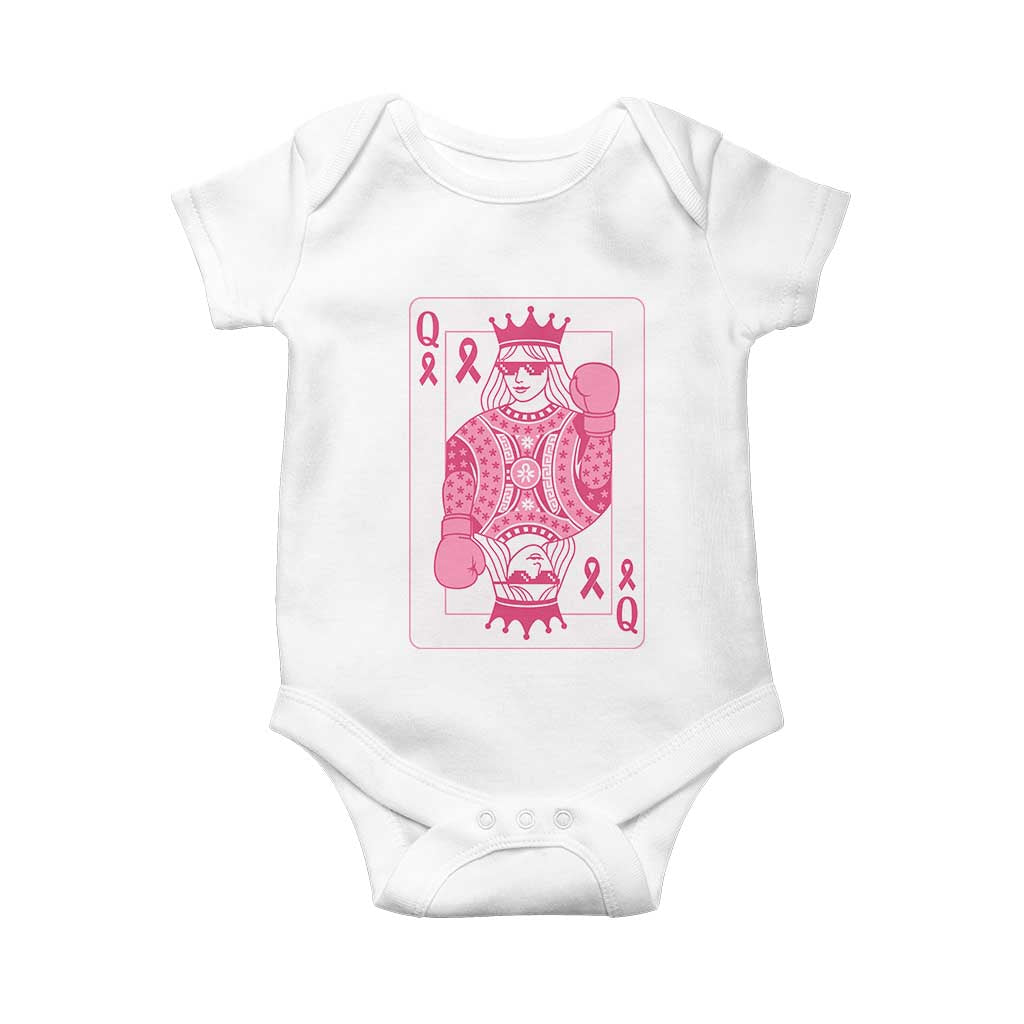 Breast Cancer Awareness Baby Onesie Queen Of Pink Ribbon Blackjack Cards Poker - Wonder Print Shop