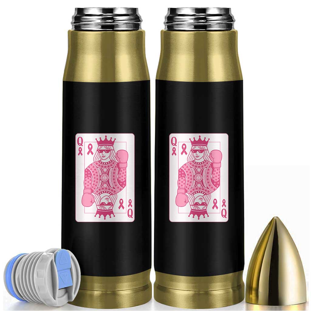 Breast Cancer Awareness Bullet Tumbler Queen Of Pink Ribbon Blackjack Cards Poker - Wonder Print Shop
