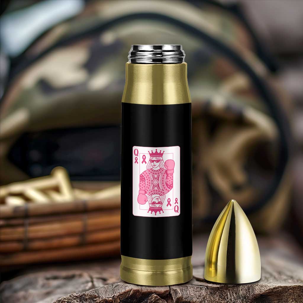 Breast Cancer Awareness Bullet Tumbler Queen Of Pink Ribbon Blackjack Cards Poker - Wonder Print Shop