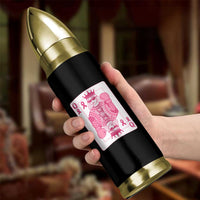 Breast Cancer Awareness Bullet Tumbler Queen Of Pink Ribbon Blackjack Cards Poker - Wonder Print Shop