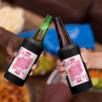 Breast Cancer Awareness 4 in 1 Can Cooler Tumbler Queen Of Pink Ribbon Blackjack Cards Poker - Wonder Print Shop