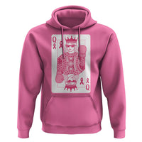 Breast Cancer Awareness Hoodie Queen Of Pink Ribbon Blackjack Cards Poker - Wonder Print Shop