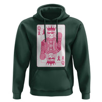 Breast Cancer Awareness Hoodie Queen Of Pink Ribbon Blackjack Cards Poker - Wonder Print Shop