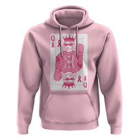 Breast Cancer Awareness Hoodie Queen Of Pink Ribbon Blackjack Cards Poker - Wonder Print Shop