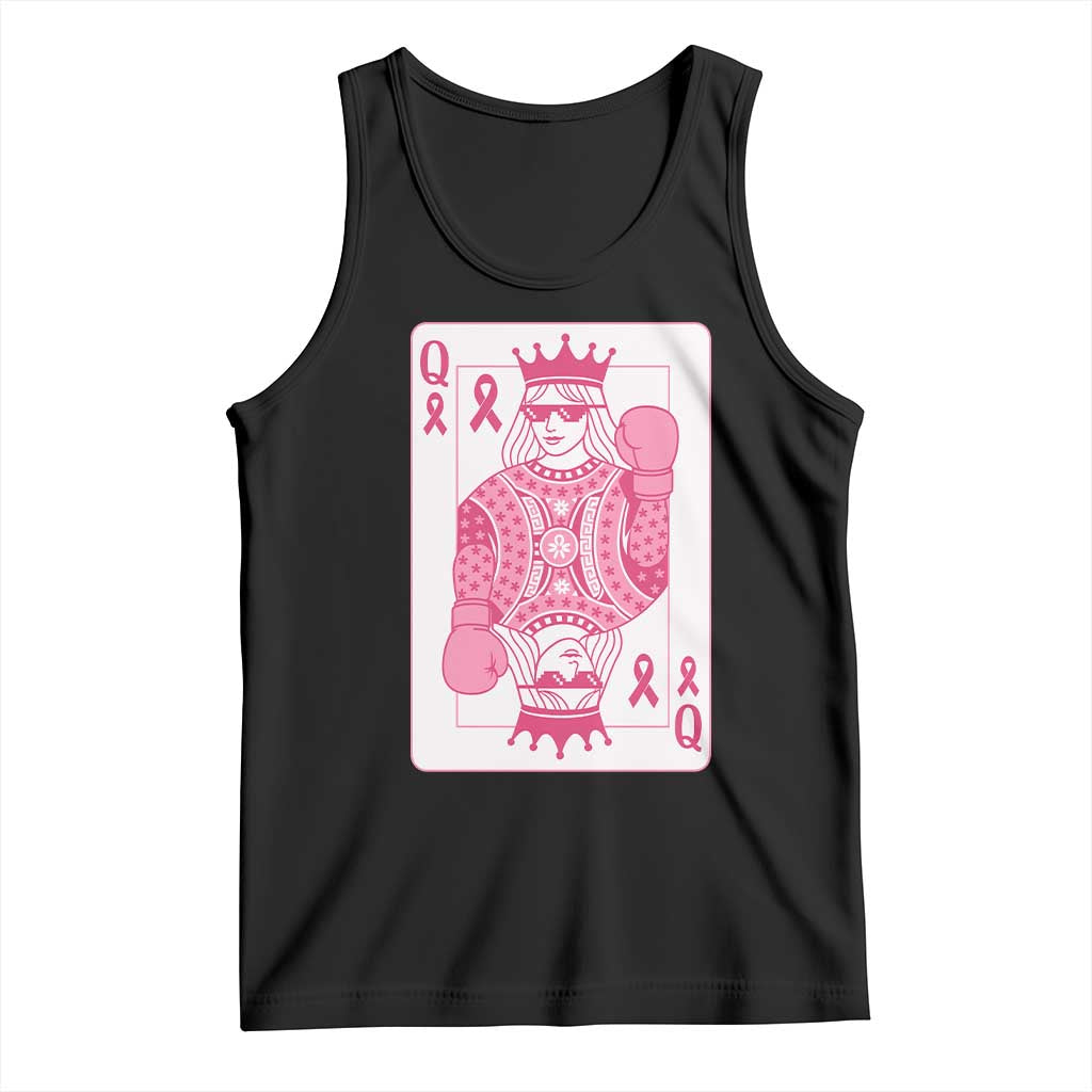 Breast Cancer Awareness Tank Top Queen Of Pink Ribbon Blackjack Cards Poker - Wonder Print Shop
