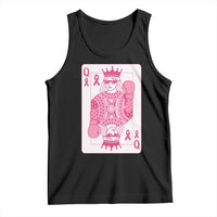 Breast Cancer Awareness Tank Top Queen Of Pink Ribbon Blackjack Cards Poker - Wonder Print Shop