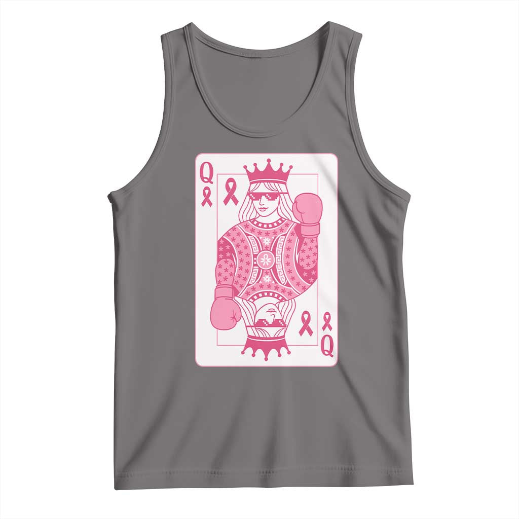 Breast Cancer Awareness Tank Top Queen Of Pink Ribbon Blackjack Cards Poker - Wonder Print Shop