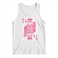 Breast Cancer Awareness Tank Top Queen Of Pink Ribbon Blackjack Cards Poker - Wonder Print Shop
