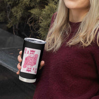 Breast Cancer Awareness Tumbler Cup Queen Of Pink Ribbon Blackjack Cards Poker - Wonder Print Shop