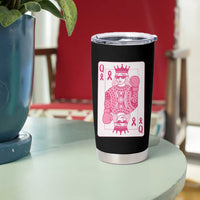 Breast Cancer Awareness Tumbler Cup Queen Of Pink Ribbon Blackjack Cards Poker - Wonder Print Shop
