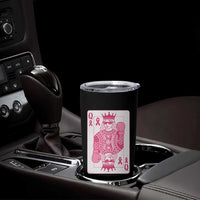 Breast Cancer Awareness Tumbler Cup Queen Of Pink Ribbon Blackjack Cards Poker - Wonder Print Shop