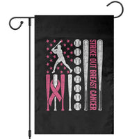 Baseball Breast Cancer Garden Flag Pink Ribbon Strike Out Breast Cancer American Flag - Wonder Print Shop