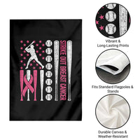 Baseball Breast Cancer Garden Flag Pink Ribbon Strike Out Breast Cancer American Flag - Wonder Print Shop