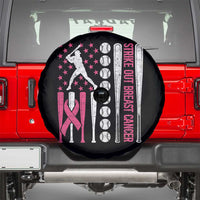 Baseball Breast Cancer Spare Tire Cover Pink Ribbon Strike Out Breast Cancer American Flag - Wonder Print Shop