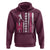 Baseball Breast Cancer Hoodie Pink Ribbon Strike Out Breast Cancer American Flag - Wonder Print Shop