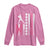 Baseball Breast Cancer Long Sleeve Shirt Pink Ribbon Strike Out Breast Cancer American Flag - Wonder Print Shop