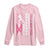 Baseball Breast Cancer Long Sleeve Shirt Pink Ribbon Strike Out Breast Cancer American Flag - Wonder Print Shop