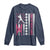 Baseball Breast Cancer Long Sleeve Shirt Pink Ribbon Strike Out Breast Cancer American Flag - Wonder Print Shop