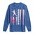 Baseball Breast Cancer Long Sleeve Shirt Pink Ribbon Strike Out Breast Cancer American Flag - Wonder Print Shop