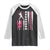 Baseball Breast Cancer Raglan Shirt Pink Ribbon Strike Out Breast Cancer American Flag - Wonder Print Shop