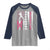 Baseball Breast Cancer Raglan Shirt Pink Ribbon Strike Out Breast Cancer American Flag - Wonder Print Shop