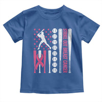 Baseball Breast Cancer Toddler T Shirt Pink Ribbon Strike Out Breast Cancer American Flag - Wonder Print Shop