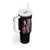Baseball Breast Cancer Tumbler With Handle Pink Ribbon Strike Out Breast Cancer American Flag - Wonder Print Shop