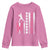 Baseball Breast Cancer Youth Sweatshirt Pink Ribbon Strike Out Breast Cancer American Flag - Wonder Print Shop