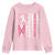 Baseball Breast Cancer Youth Sweatshirt Pink Ribbon Strike Out Breast Cancer American Flag - Wonder Print Shop
