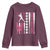 Baseball Breast Cancer Youth Sweatshirt Pink Ribbon Strike Out Breast Cancer American Flag - Wonder Print Shop
