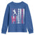 Baseball Breast Cancer Youth Sweatshirt Pink Ribbon Strike Out Breast Cancer American Flag - Wonder Print Shop