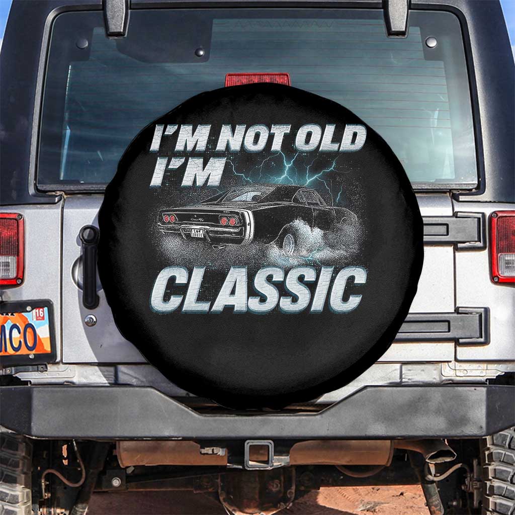 Vintage I'm Not Old I'm Classic Spare Tire Cover Funny Car Graphic Racing Drift Car