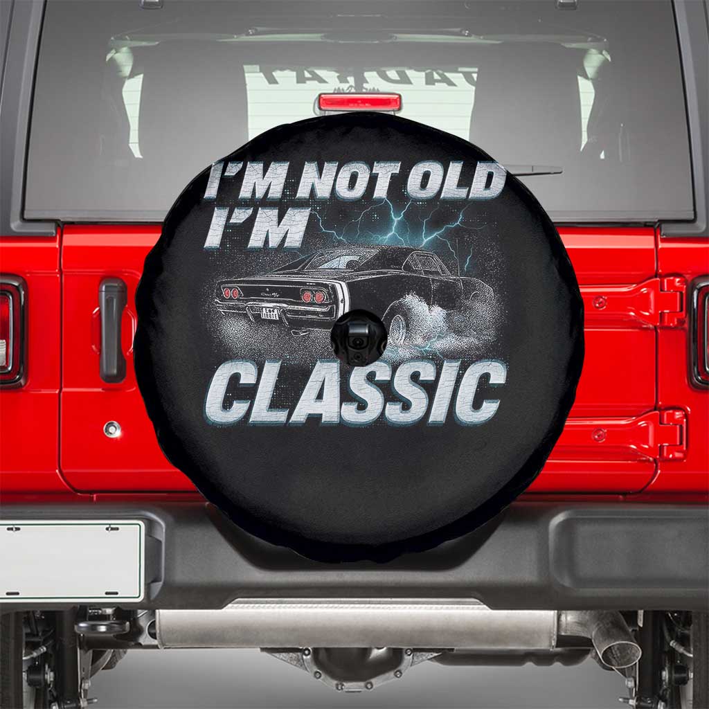 Vintage I'm Not Old I'm Classic Spare Tire Cover Funny Car Graphic Racing Drift Car