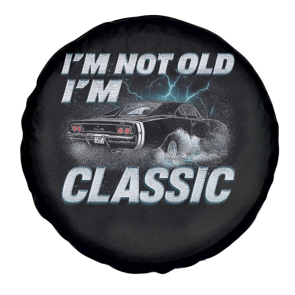 Vintage I'm Not Old I'm Classic Spare Tire Cover Funny Car Graphic Racing Drift Car