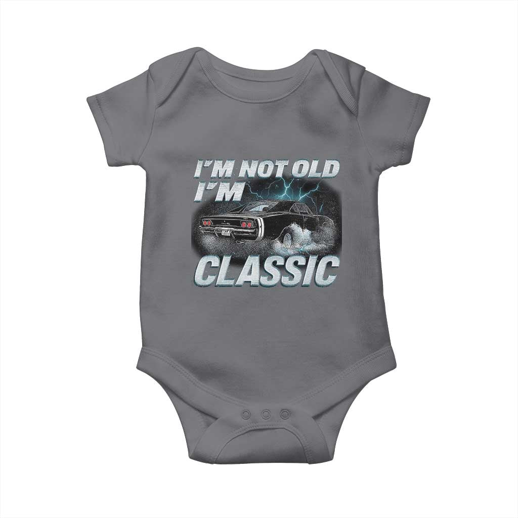 Vintage I'm Not Old I'm Classic Baby Onesie Funny Car Graphic Racing Drift Car