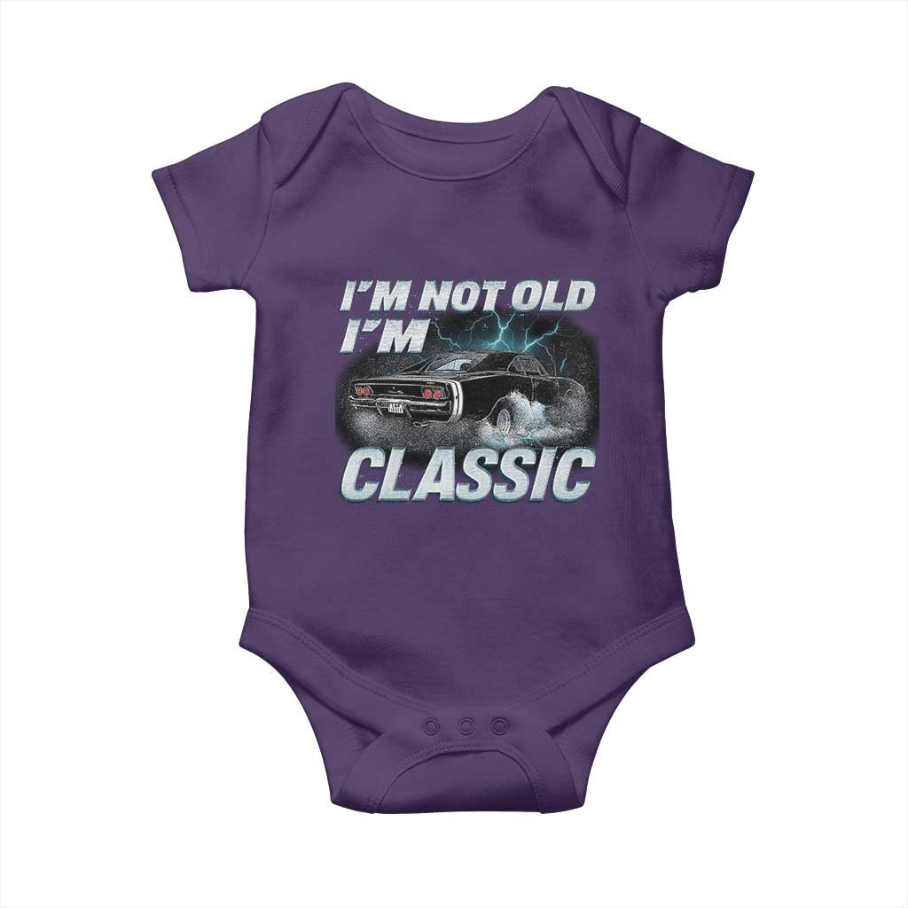 Vintage I'm Not Old I'm Classic Baby Onesie Funny Car Graphic Racing Drift Car