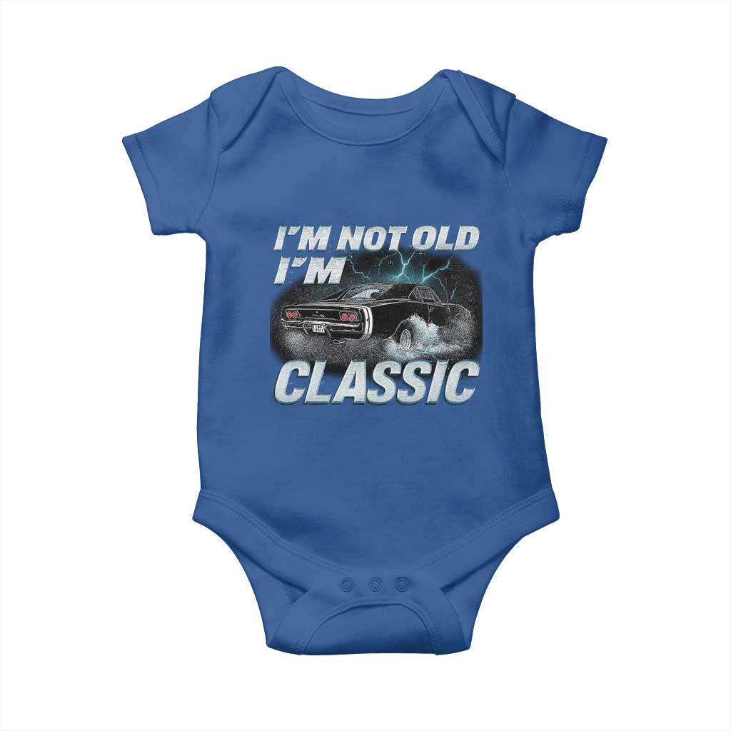 Vintage I'm Not Old I'm Classic Baby Onesie Funny Car Graphic Racing Drift Car