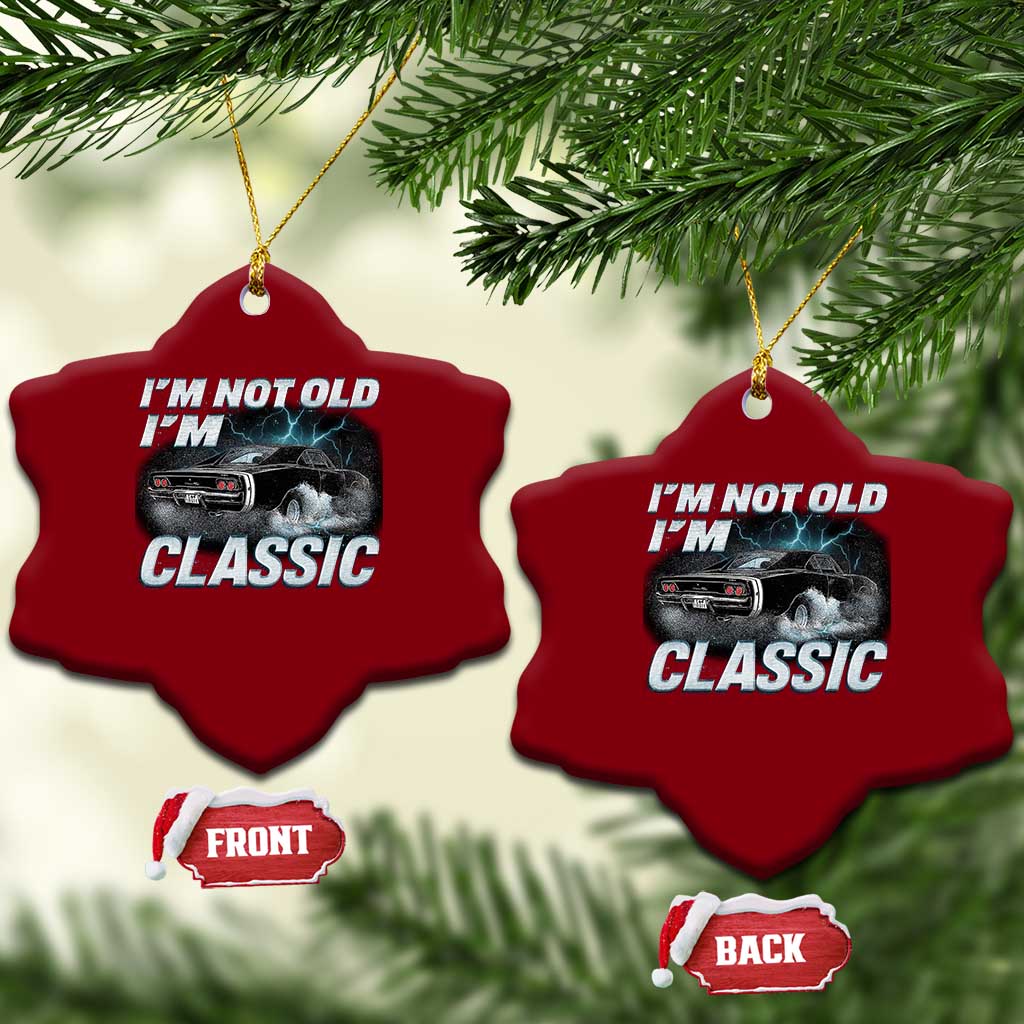 Vintage I'm Not Old I'm Classic Ceramic Ornament Funny Car Graphic Racing Drift Car