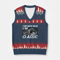 Vintage I'm Not Old I'm Classic V-Neck Knit Sweater Vest Funny Car Graphic Racing Drift Car