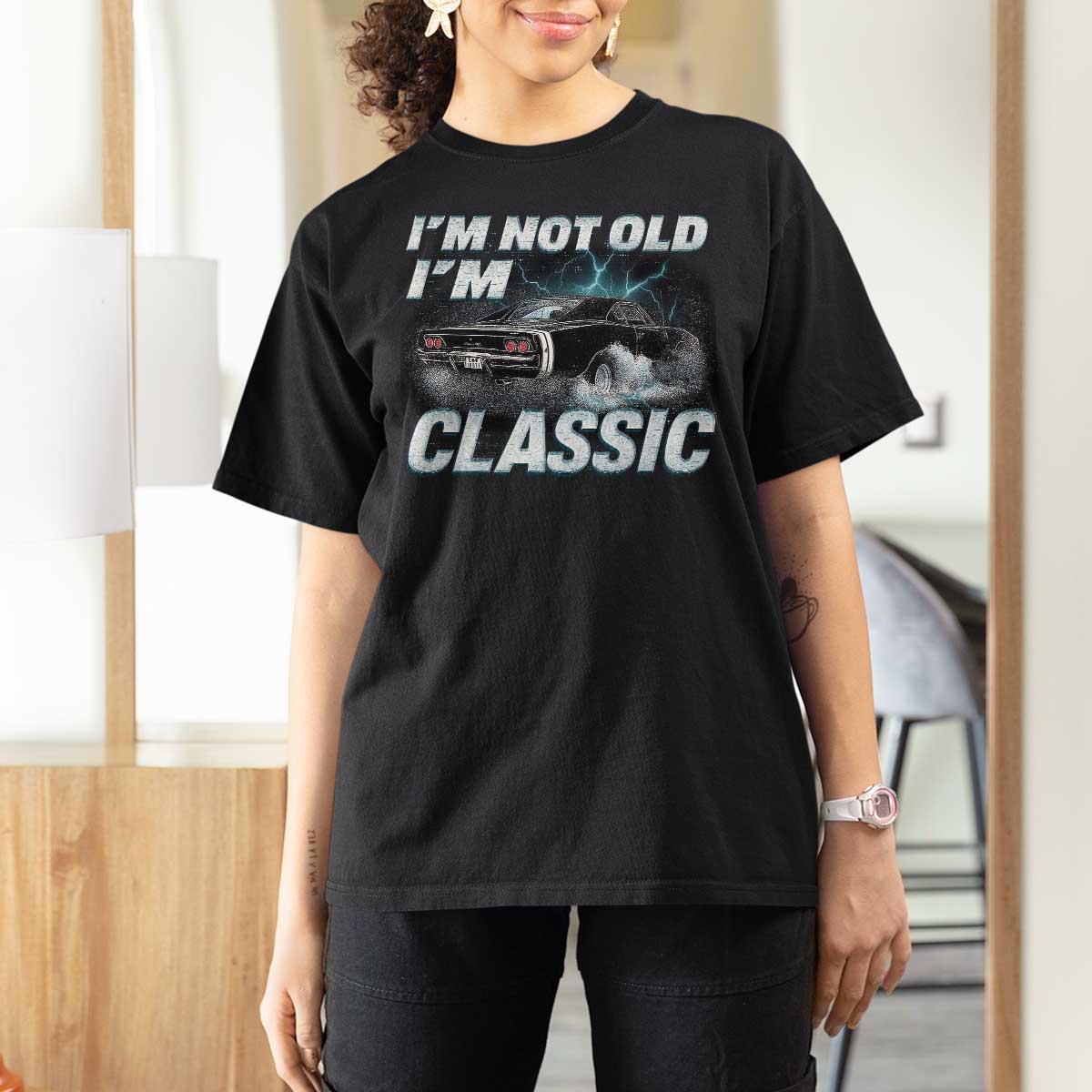Vintage I'm Not Old I'm Classic T Shirt For Women Funny Car Graphic Racing Drift Car