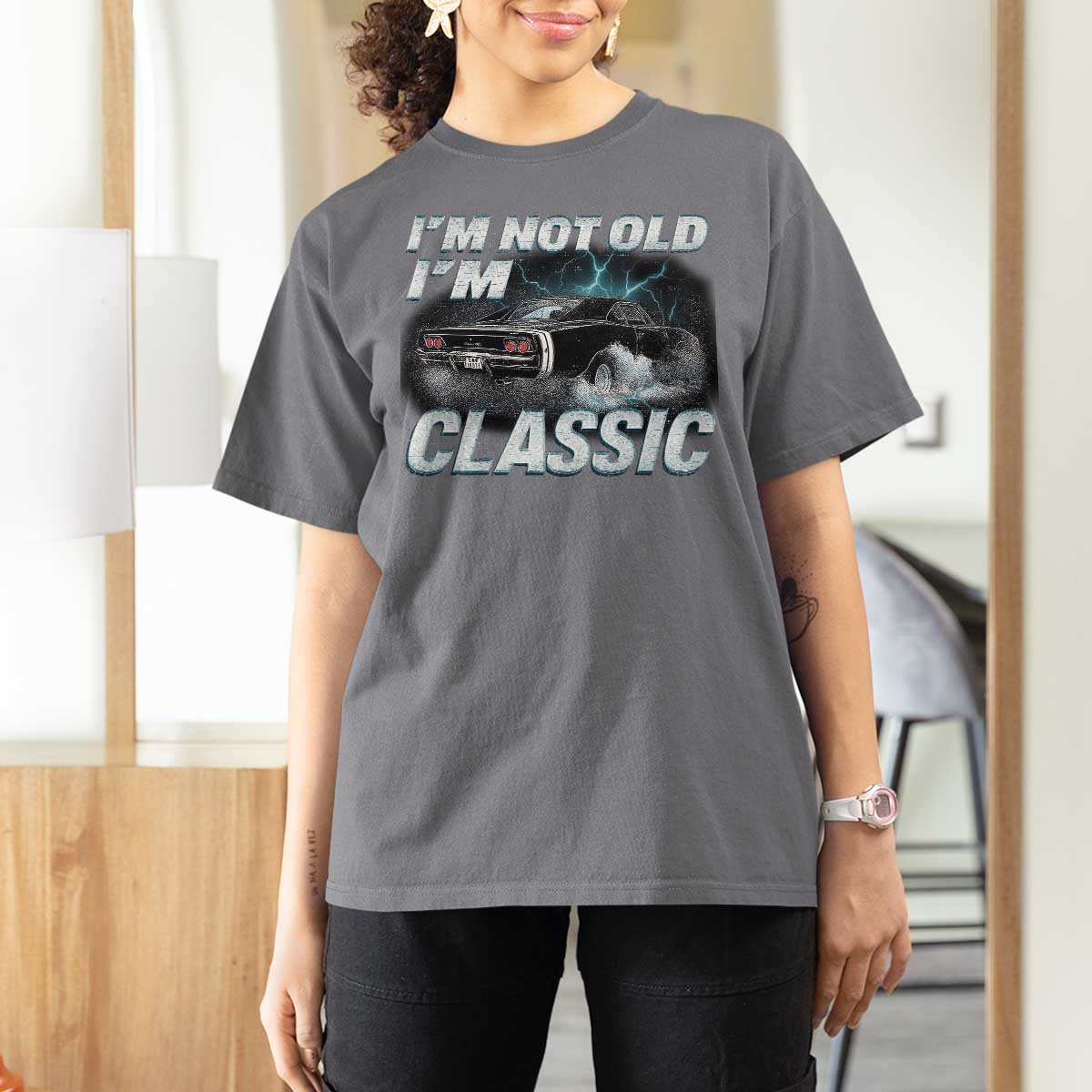 Vintage I'm Not Old I'm Classic T Shirt For Women Funny Car Graphic Racing Drift Car