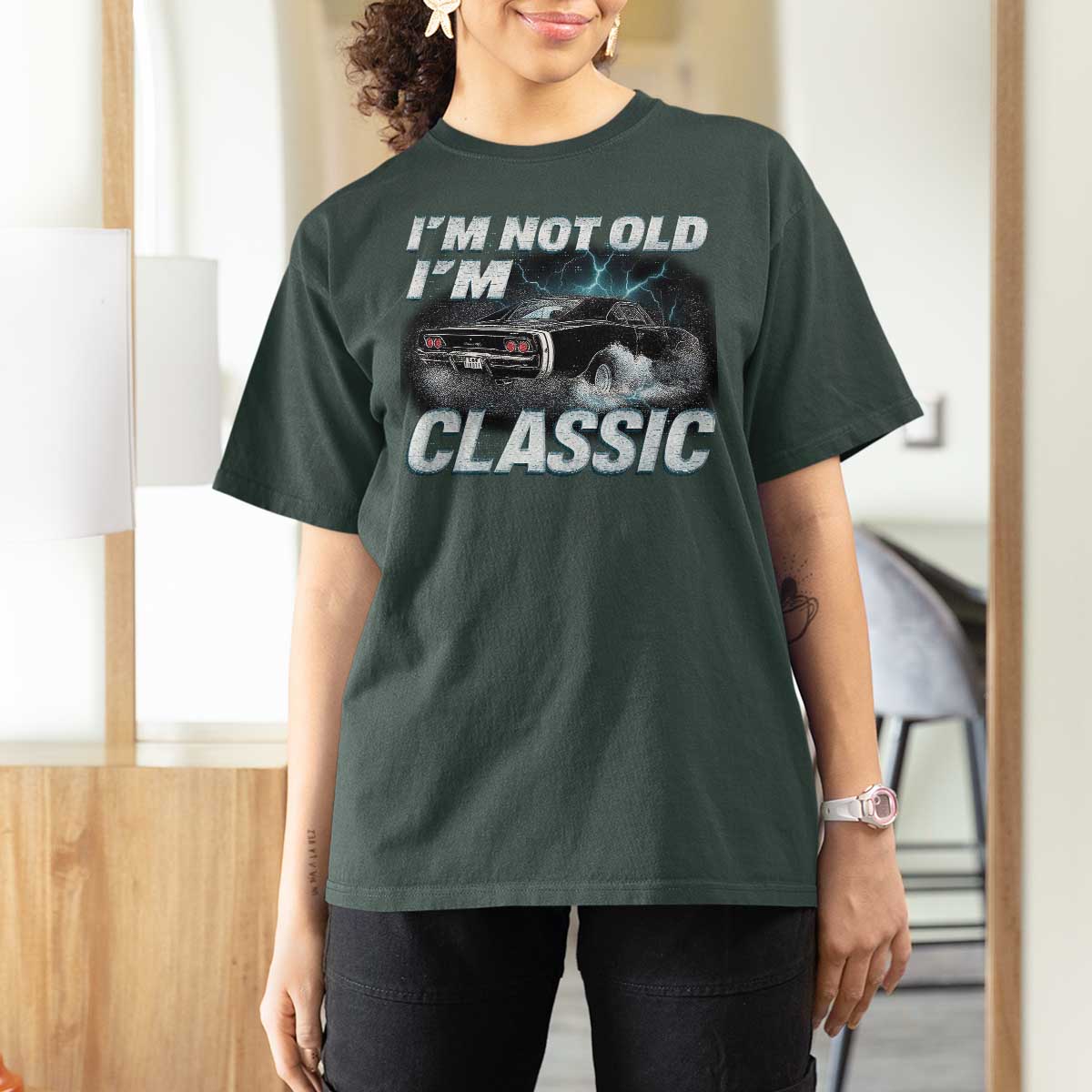 Vintage I'm Not Old I'm Classic T Shirt For Women Funny Car Graphic Racing Drift Car