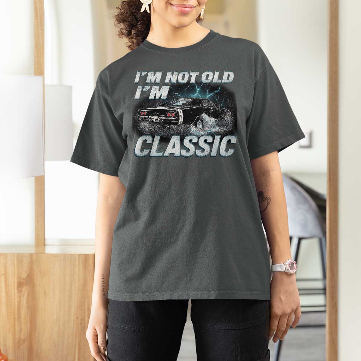 Vintage I'm Not Old I'm Classic T Shirt For Women Funny Car Graphic Racing Drift Car