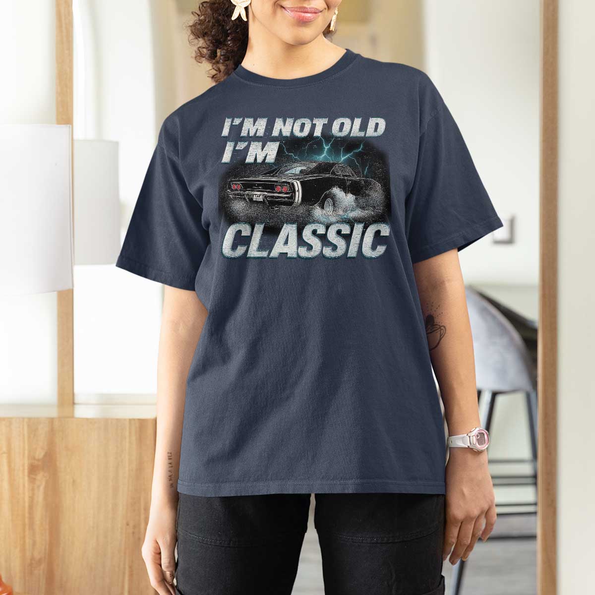 Vintage I'm Not Old I'm Classic T Shirt For Women Funny Car Graphic Racing Drift Car