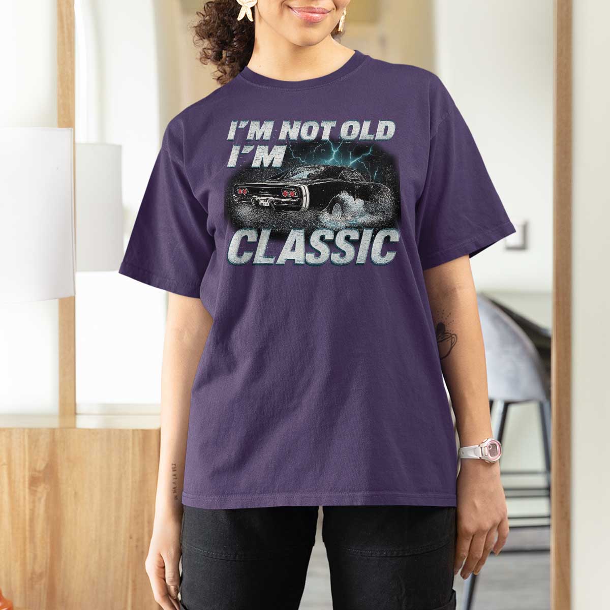 Vintage I'm Not Old I'm Classic T Shirt For Women Funny Car Graphic Racing Drift Car