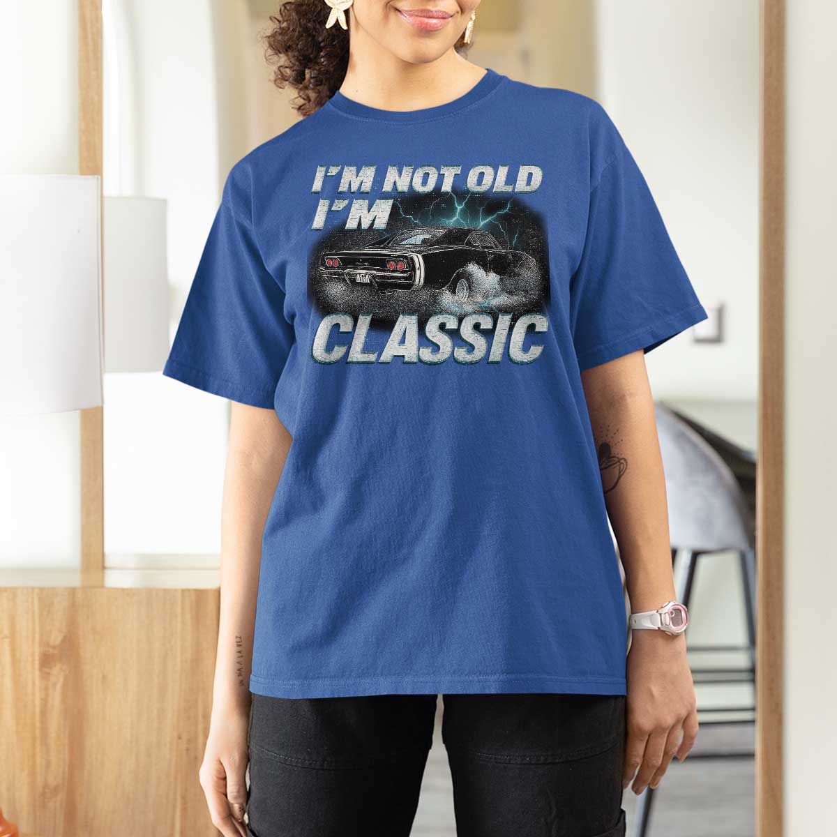 Vintage I'm Not Old I'm Classic T Shirt For Women Funny Car Graphic Racing Drift Car