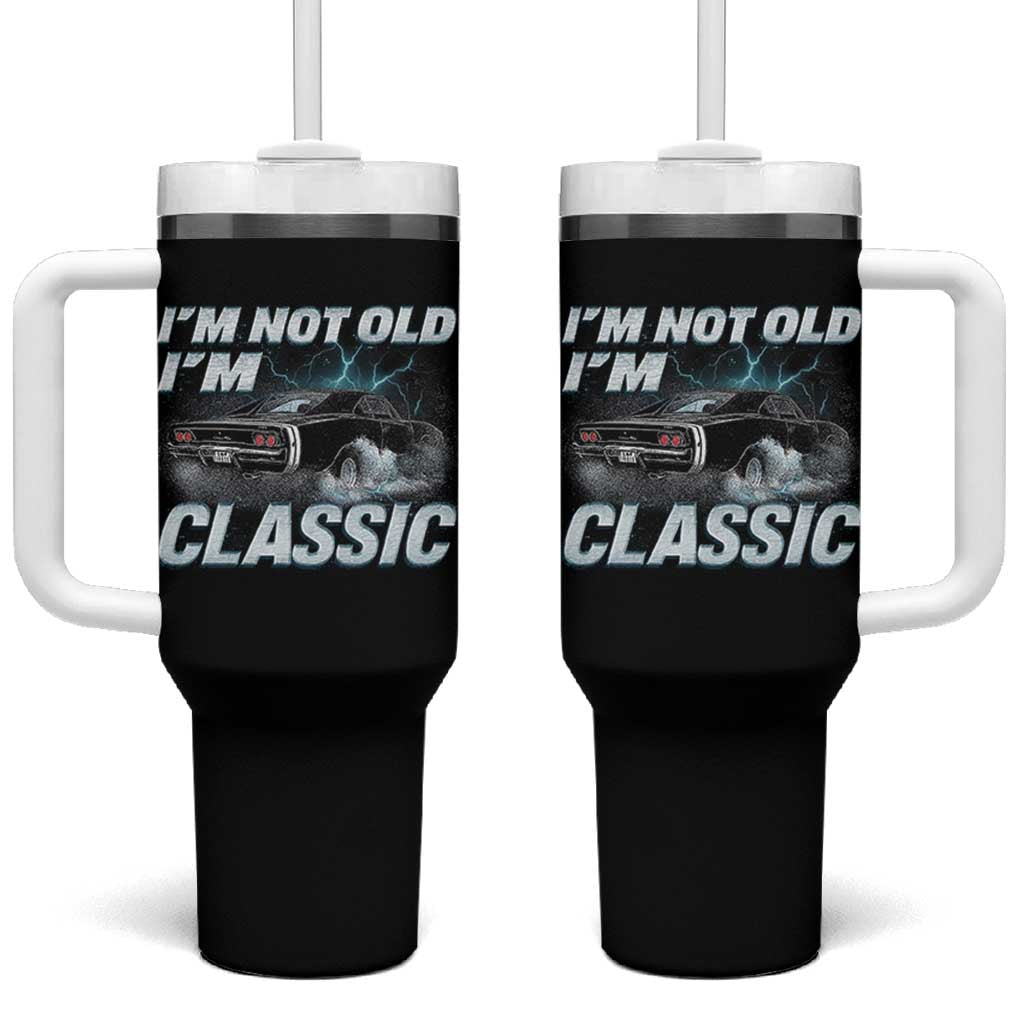 Vintage I'm Not Old I'm Classic Tumbler With Handle Funny Car Graphic Racing Drift Car