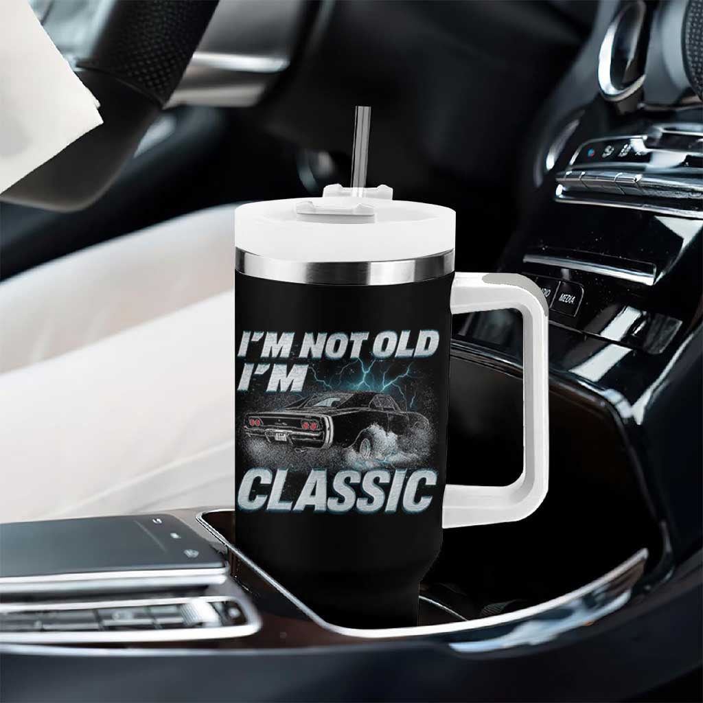 Vintage I'm Not Old I'm Classic Tumbler With Handle Funny Car Graphic Racing Drift Car